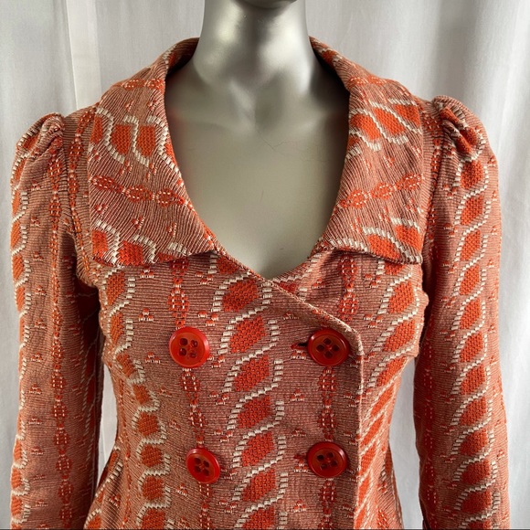 HWR Monogram Liasis Orange Blazer Jacket - Picture 2 of 5